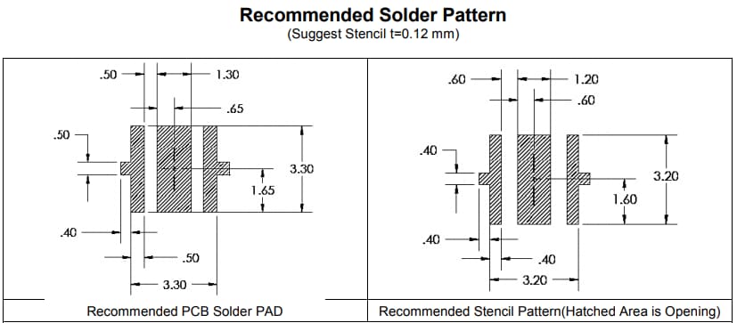 Mechanical Drawing - Inolux IN-C33xTOIR Series IR LEDs